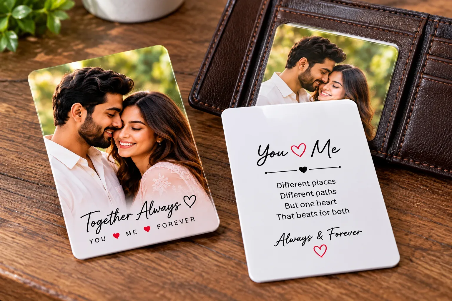 Custom Photo Wallet Card | Personalized PVC Photo Card | Waterproof Memory Card | Credit Card Size Couple Gift