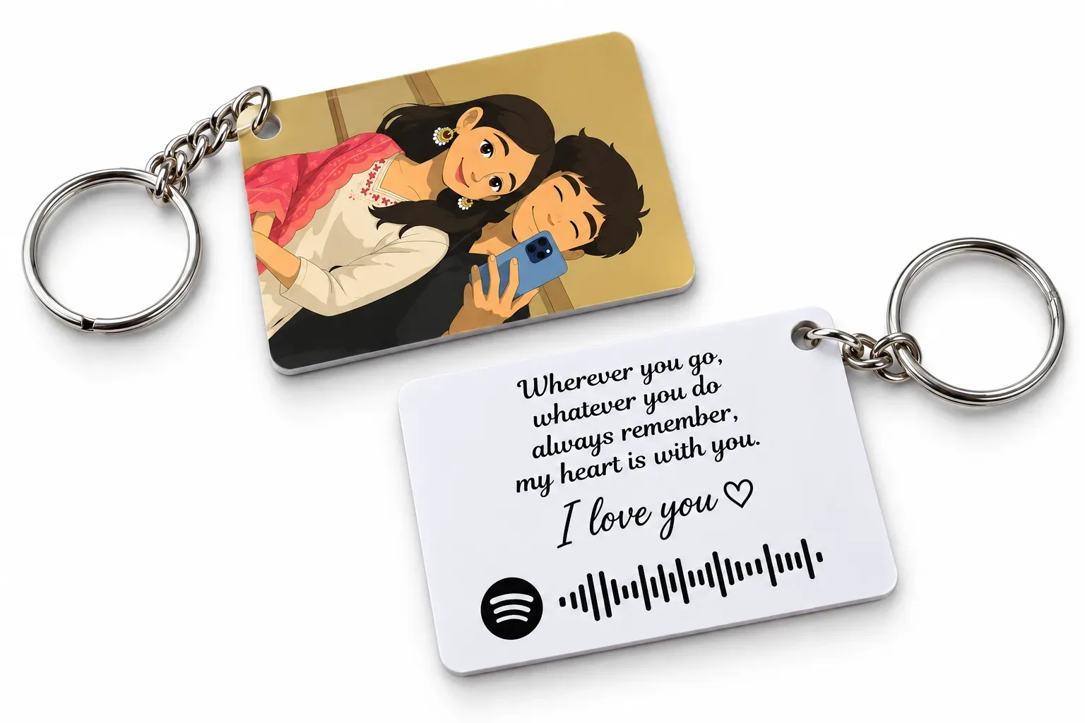 Custom Photo Keychain Card | Personalized PVC Photo Keychain | 85.6×54 mm Wallet Size Memory Gift | Couple Gift