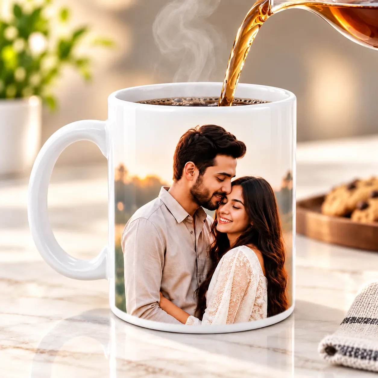 Personalized White Photo Mug 325 mL | Custom Ceramic Coffee Mug | Photo & Logo Printing